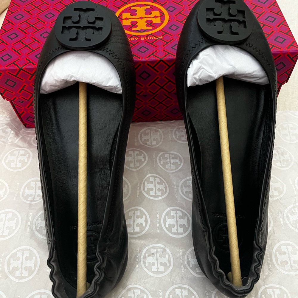 Tory Burch Minnie Travel Ballet Black Size 8